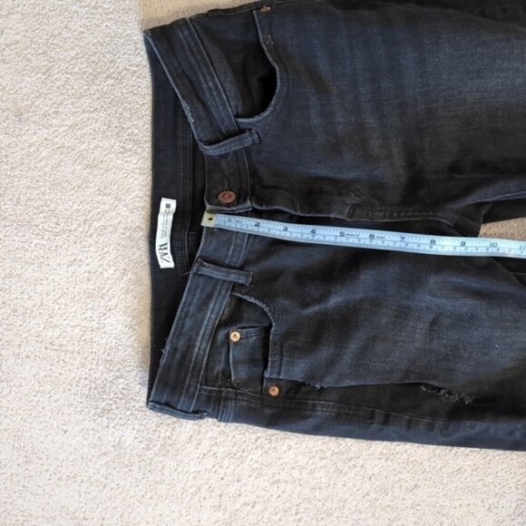 Zara Raw Hem Skinny Retro 70s 80s Moto Biker Style Jean's 6 - Picture 5 of 7